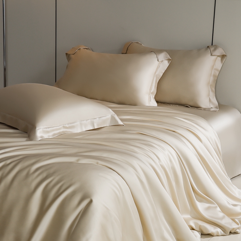 简爱家纺 2025亲肤舒适60s兰精天丝四件套【可授权】 浅茶色