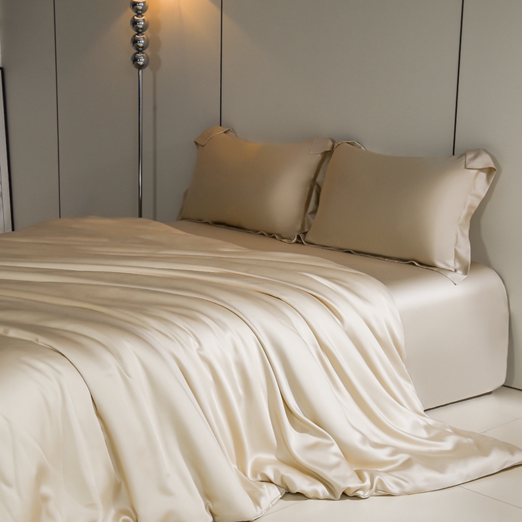 91家纺网 家纺一手货源 找家纺 简爱家纺 2025亲肤舒适60s兰精天丝四件套【可授权】 浅茶色