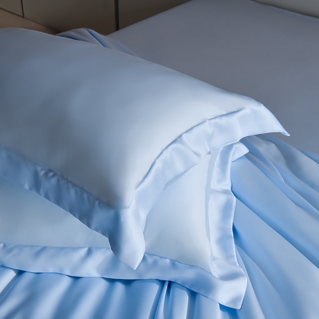 91家纺网 家纺一手货源 找家纺 简爱家纺 2026亲肤舒适60s兰精天丝四件套【可授权】 浅天蓝