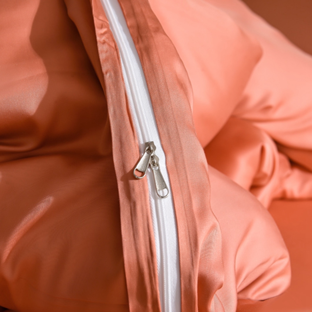 91家纺网 家纺一手货源 找家纺 简爱家纺 2025亲肤舒适60s兰精天丝四件套【可授权】 秋橘色