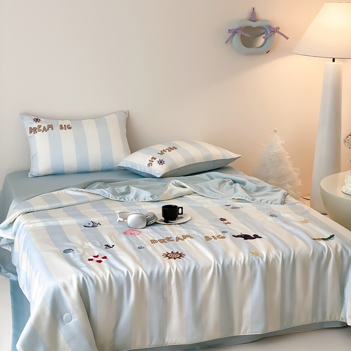 91家纺网 家纺一手货源 找家纺 星野 2025新款60s进口奥地利兰精天丝蚕丝夏被夏凉被空调被兰精天丝夏被系列 星辰大海