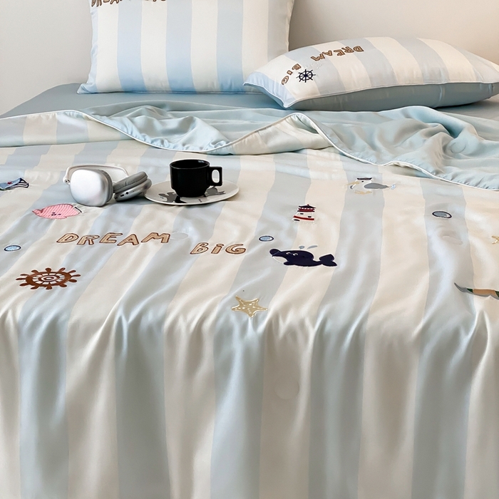 91家纺网 家纺一手货源 找家纺 星野 2025新款60s进口奥地利兰精天丝蚕丝夏被夏凉被空调被兰精天丝夏被系列 星辰大海