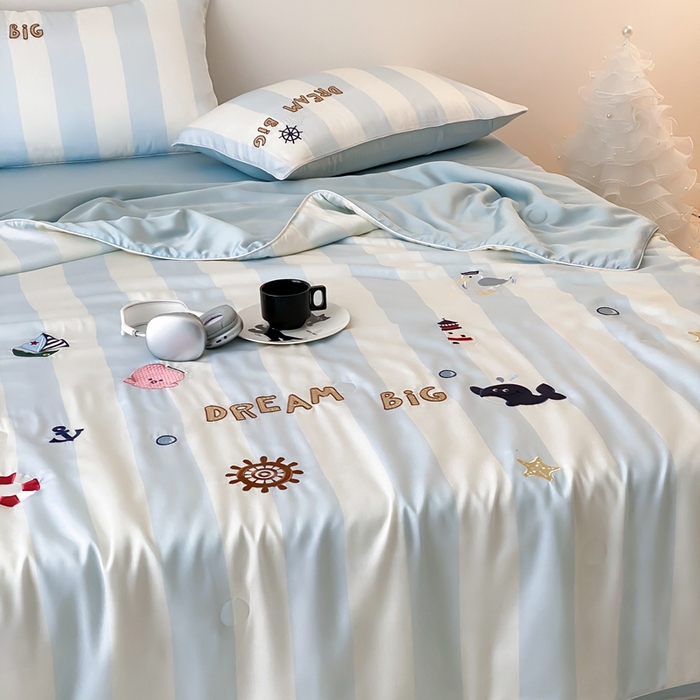 91家纺网 家纺一手货源 找家纺 星野 2025新款60s进口奥地利兰精天丝蚕丝夏被夏凉被空调被兰精天丝夏被系列 星辰大海