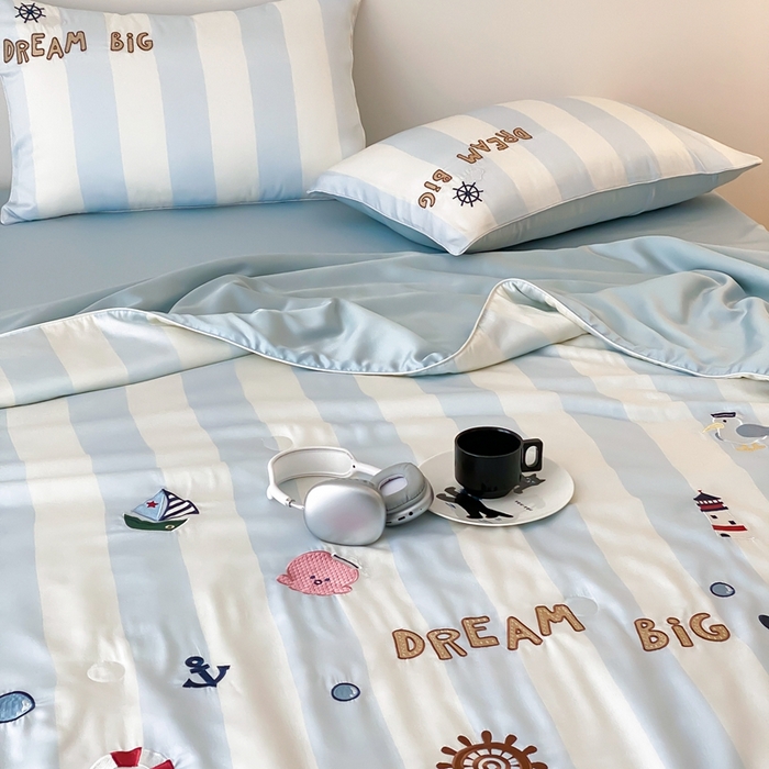 91家纺网 家纺一手货源 找家纺 星野 2025新款60s进口奥地利兰精天丝蚕丝夏被夏凉被空调被兰精天丝夏被系列 星辰大海