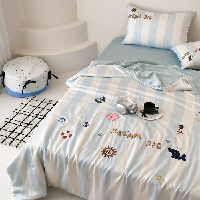 91家纺网 家纺一手货源 找家纺 星野 2025新款60s进口奥地利兰精天丝蚕丝夏被夏凉被空调被兰精天丝夏被系列 星辰大海