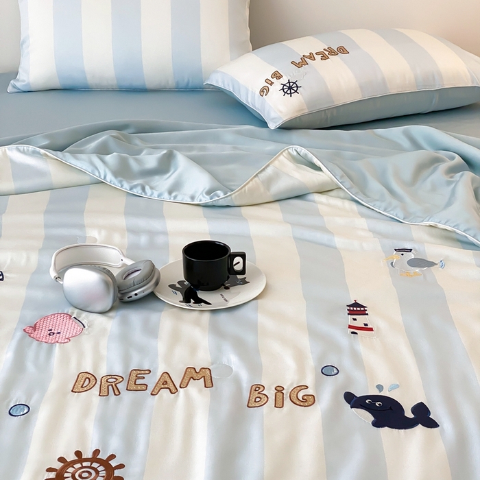 91家纺网 家纺一手货源 找家纺 星野 2025新款60s进口奥地利兰精天丝蚕丝夏被夏凉被空调被兰精天丝夏被系列 星辰大海