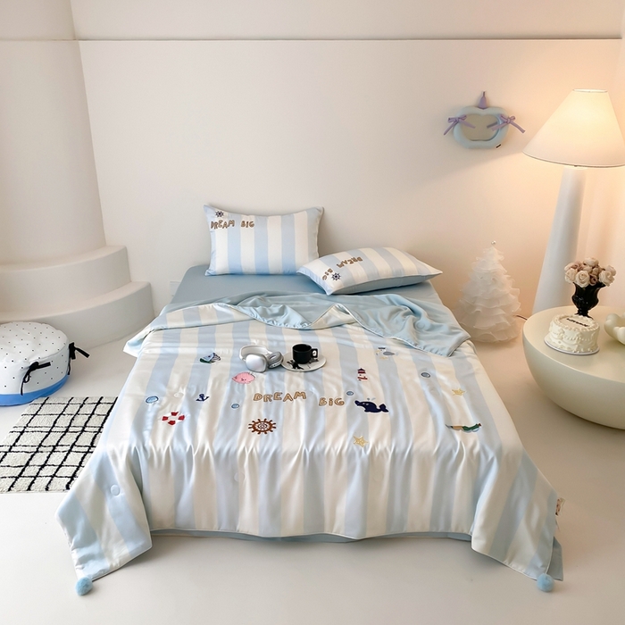 91家纺网 家纺一手货源 找家纺 星野 2025新款60s进口奥地利兰精天丝蚕丝夏被夏凉被空调被兰精天丝夏被系列 星辰大海