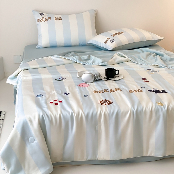 91家纺网 家纺一手货源 找家纺 星野 2025新款60s进口奥地利兰精天丝蚕丝夏被夏凉被空调被兰精天丝夏被系列 星辰大海