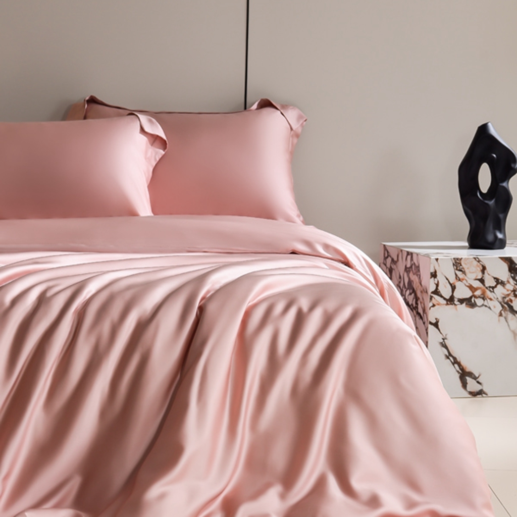 91家纺网 家纺一手货源 找家纺 简爱家纺 2025亲肤舒适60s兰精天丝四件套【可授权】 珊瑚粉