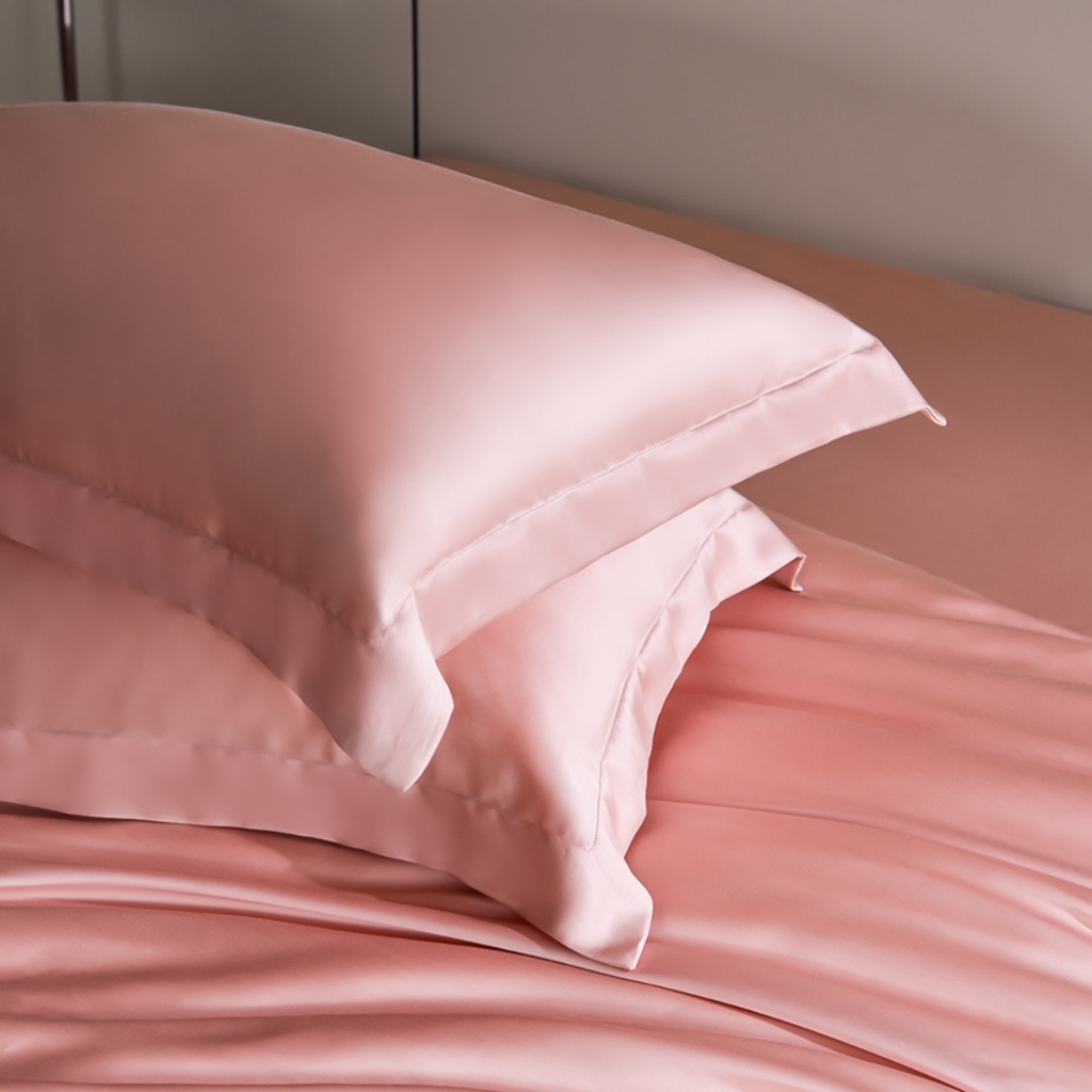 91家纺网 家纺一手货源 找家纺 简爱家纺 2025亲肤舒适60s兰精天丝四件套【可授权】 珊瑚粉