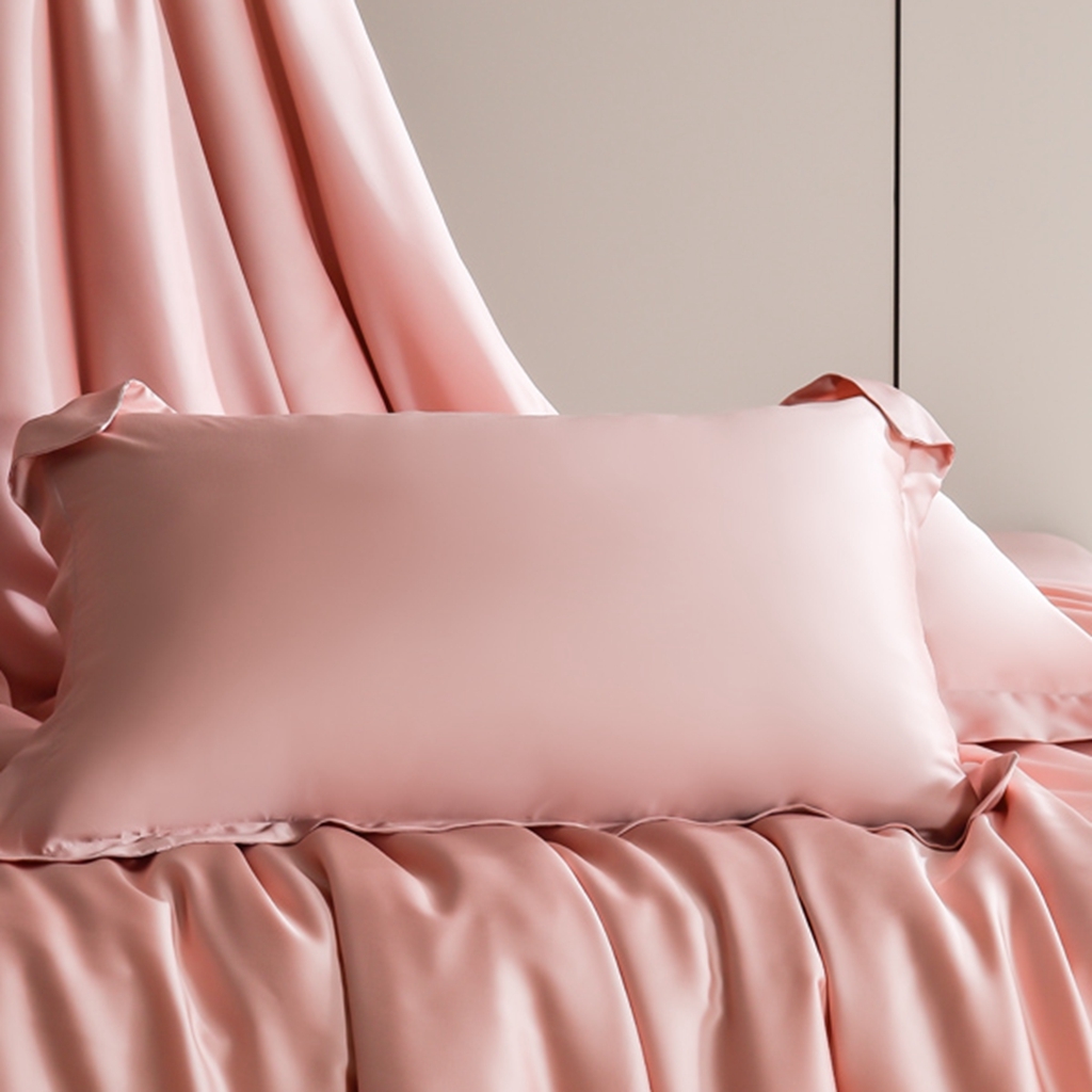 91家纺网 家纺一手货源 找家纺 简爱家纺 2025亲肤舒适60s兰精天丝四件套【可授权】 珊瑚粉