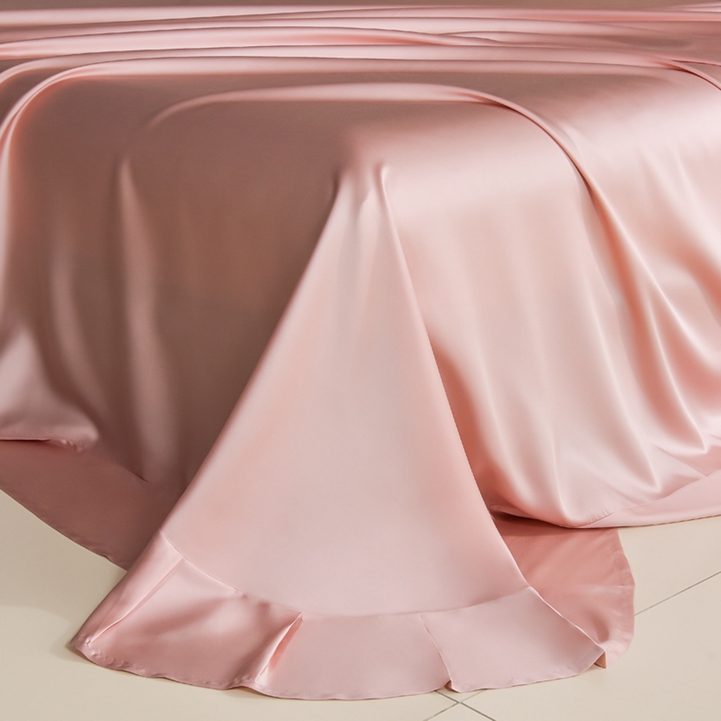 91家纺网 家纺一手货源 找家纺 简爱家纺 2025亲肤舒适60s兰精天丝四件套【可授权】 珊瑚粉