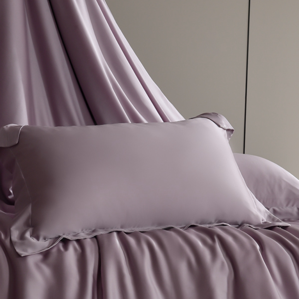 91家纺网 家纺一手货源 找家纺 简爱家纺 2026亲肤舒适60s兰精天丝四件套【可授权】 雾紫