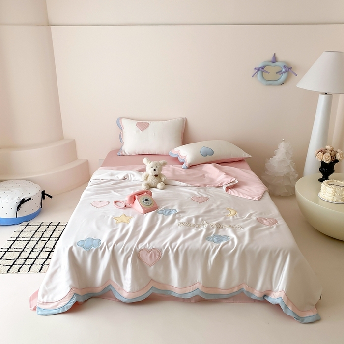 91家纺网 家纺一手货源 找家纺 星野 2025新款60s进口奥地利兰精天丝蚕丝夏被夏凉被空调被兰精天丝夏被系列 阳光彩虹