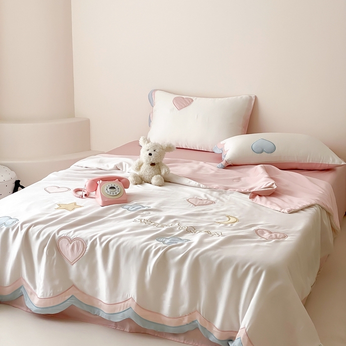 91家纺网 家纺一手货源 找家纺 星野 2025新款60s进口奥地利兰精天丝蚕丝夏被夏凉被空调被兰精天丝夏被系列 阳光彩虹