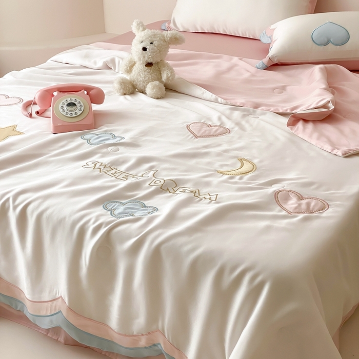 91家纺网 家纺一手货源 找家纺 星野 2025新款60s进口奥地利兰精天丝蚕丝夏被夏凉被空调被兰精天丝夏被系列 阳光彩虹