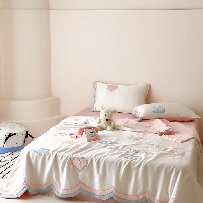 91家纺网 家纺一手货源 找家纺 星野 2025新款60s进口奥地利兰精天丝蚕丝夏被夏凉被空调被兰精天丝夏被系列 阳光彩虹