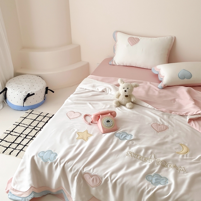 91家纺网 家纺一手货源 找家纺 星野 2025新款60s进口奥地利兰精天丝蚕丝夏被夏凉被空调被兰精天丝夏被系列 阳光彩虹