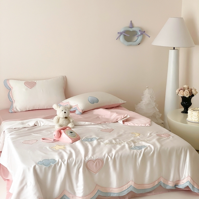 91家纺网 家纺一手货源 找家纺 星野 2025新款60s进口奥地利兰精天丝蚕丝夏被夏凉被空调被兰精天丝夏被系列 阳光彩虹