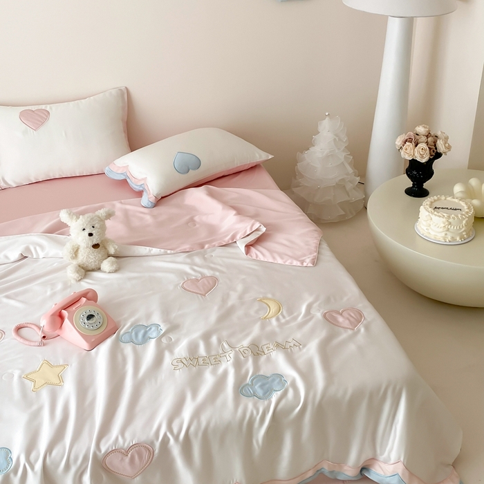 91家纺网 家纺一手货源 找家纺 星野 2025新款60s进口奥地利兰精天丝蚕丝夏被夏凉被空调被兰精天丝夏被系列 阳光彩虹