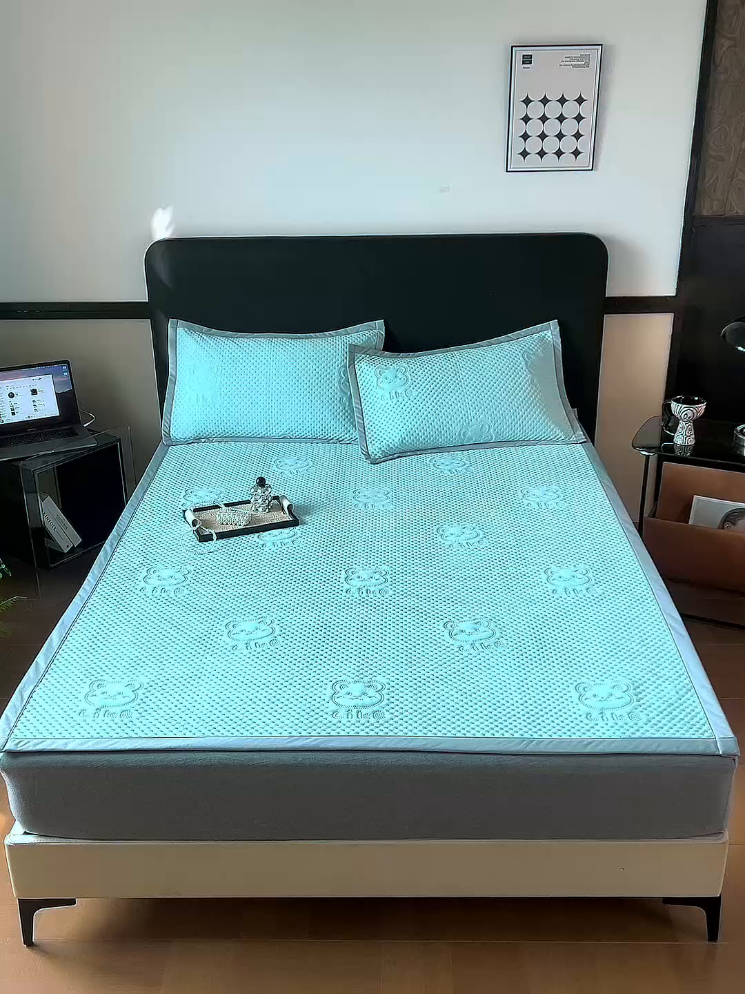 91家纺网 家纺一手货源 找家纺 （总）金盛皇朝家纺 2025新款冰丝凉感凉豆豆凉席席子凉席-床席款