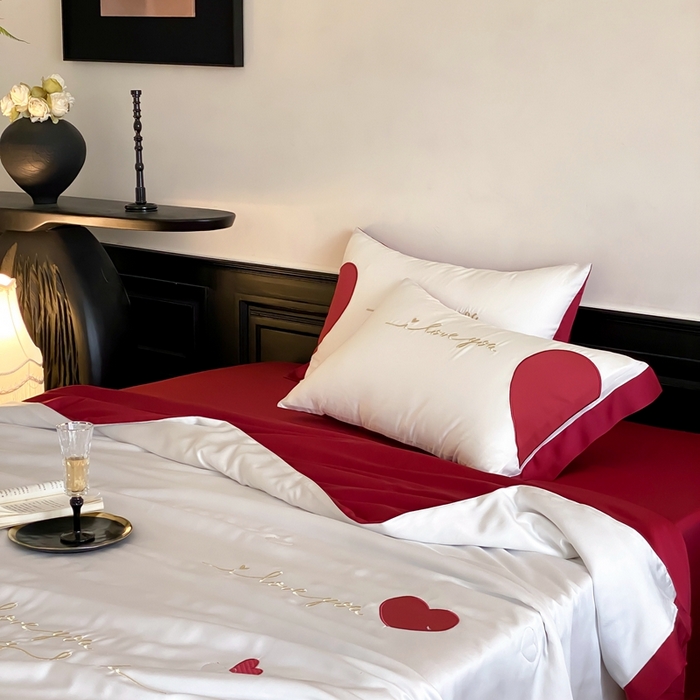 91家纺网 家纺一手货源 找家纺 星野 2025新款60s进口奥地利兰精天丝蚕丝夏被夏凉被空调被兰精天丝夏被系列 因为爱情