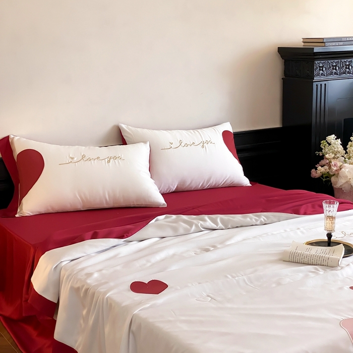 91家纺网 家纺一手货源 找家纺 星野 2025新款60s进口奥地利兰精天丝蚕丝夏被夏凉被空调被兰精天丝夏被系列 因为爱情