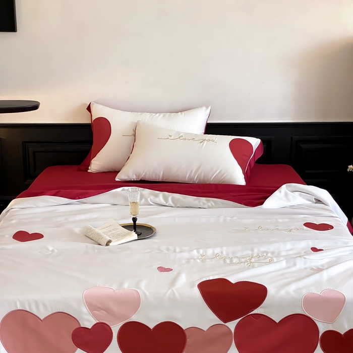 91家纺网 家纺一手货源 找家纺 星野 2025新款60s进口奥地利兰精天丝蚕丝夏被夏凉被空调被兰精天丝夏被系列 因为爱情