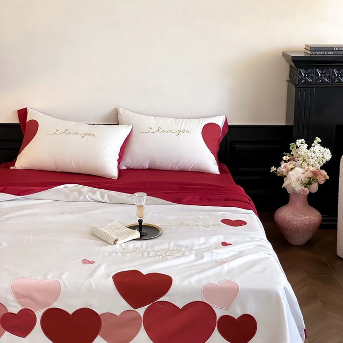 91家纺网 家纺一手货源 找家纺 星野 2025新款60s进口奥地利兰精天丝蚕丝夏被夏凉被空调被兰精天丝夏被系列 因为爱情