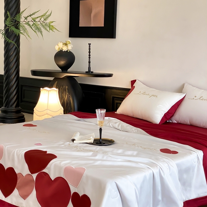 91家纺网 家纺一手货源 找家纺 星野 2025新款60s进口奥地利兰精天丝蚕丝夏被夏凉被空调被兰精天丝夏被系列 因为爱情