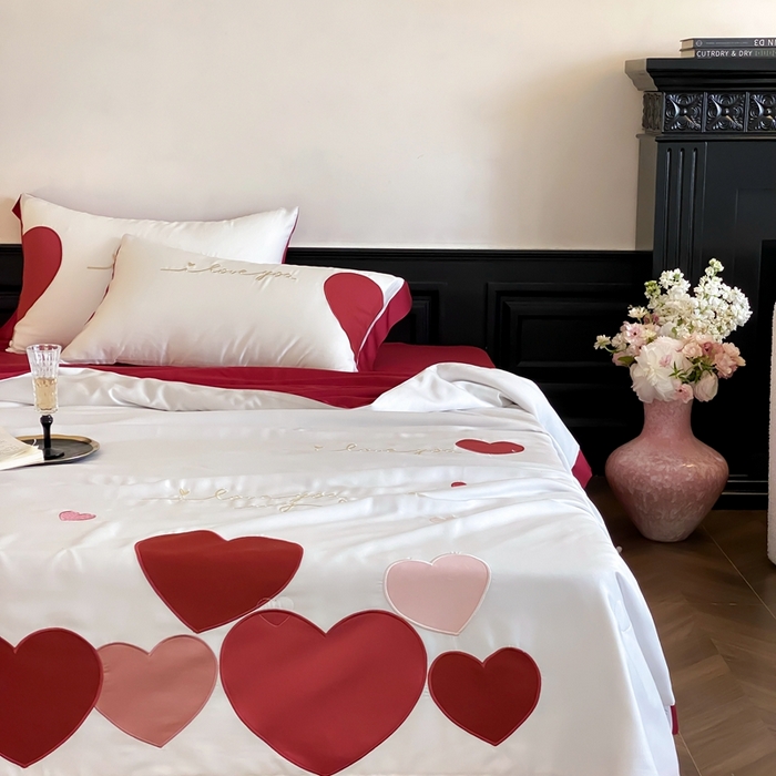 91家纺网 家纺一手货源 找家纺 星野 2025新款60s进口奥地利兰精天丝蚕丝夏被夏凉被空调被兰精天丝夏被系列 因为爱情