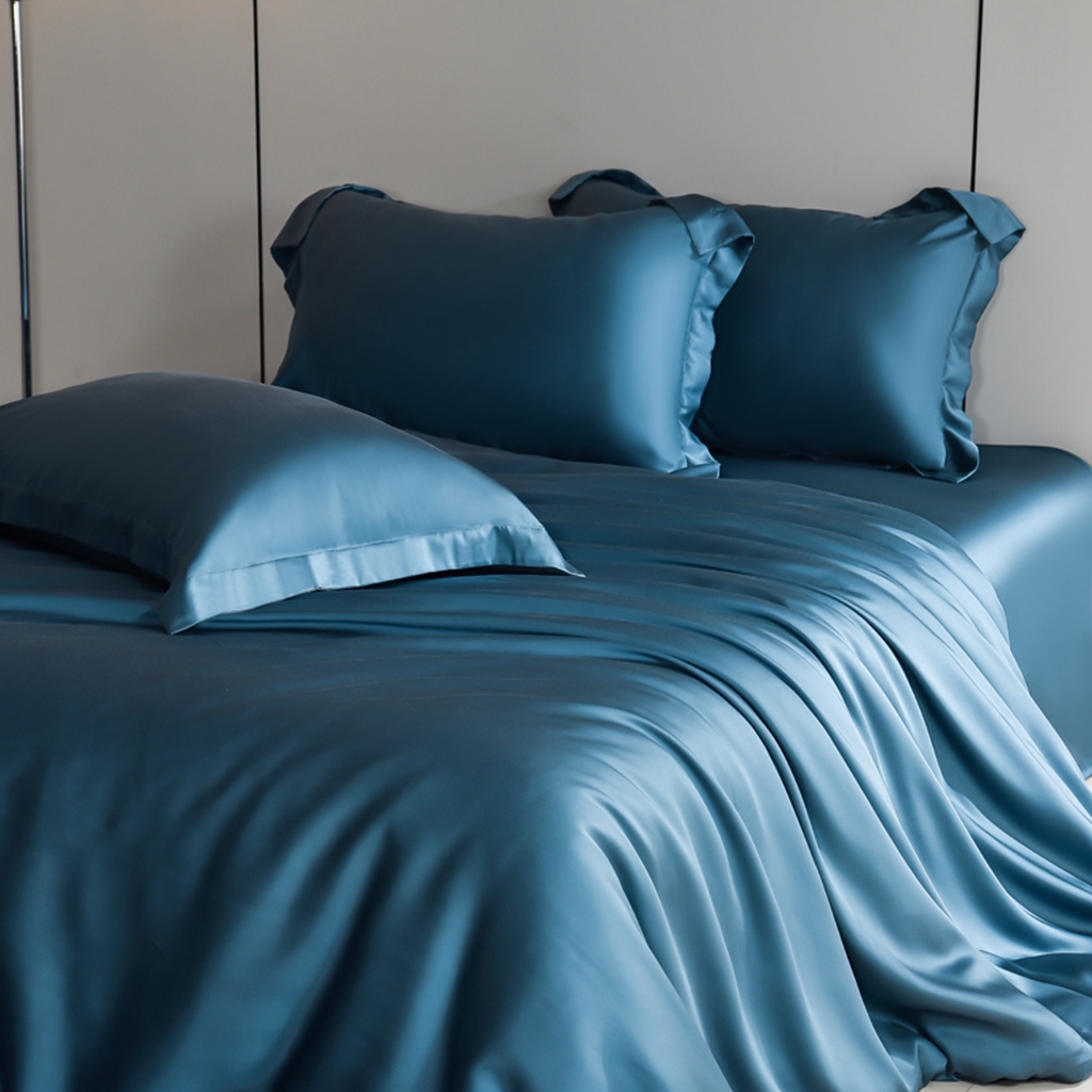 简爱家纺 2025亲肤舒适60s兰精天丝四件套【可授权】 燕领蓝