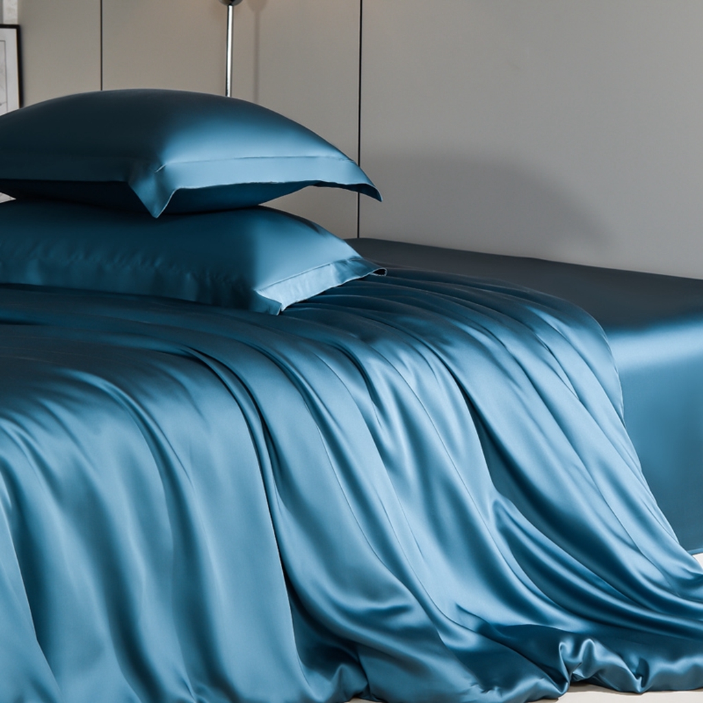 91家纺网 家纺一手货源 找家纺 简爱家纺 2025亲肤舒适60s兰精天丝四件套【可授权】 燕领蓝