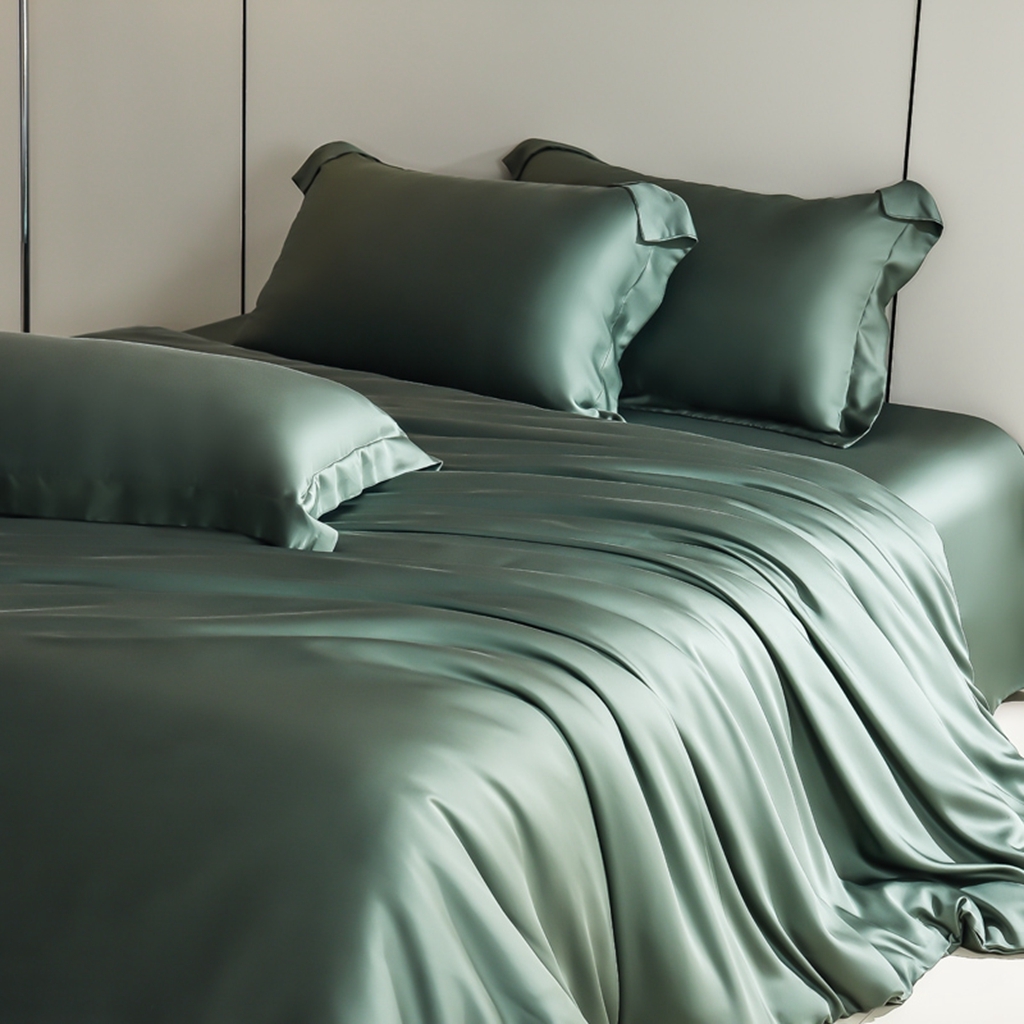 简爱家纺 2025亲肤舒适60s兰精天丝四件套【可授权】 油绿