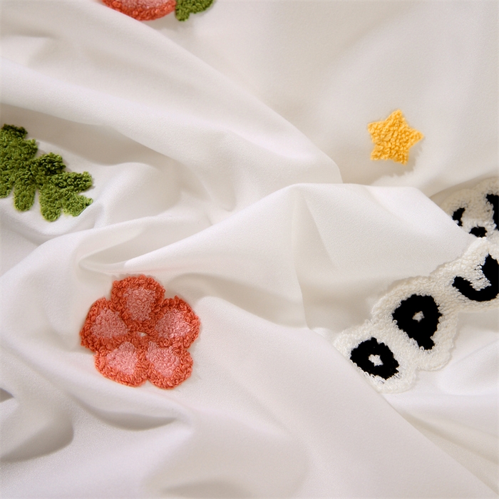 91家纺网 家纺一手货源 找家纺 （总）优米家纺 2025新款A类水洗棉毛巾绣四件套-熊猫