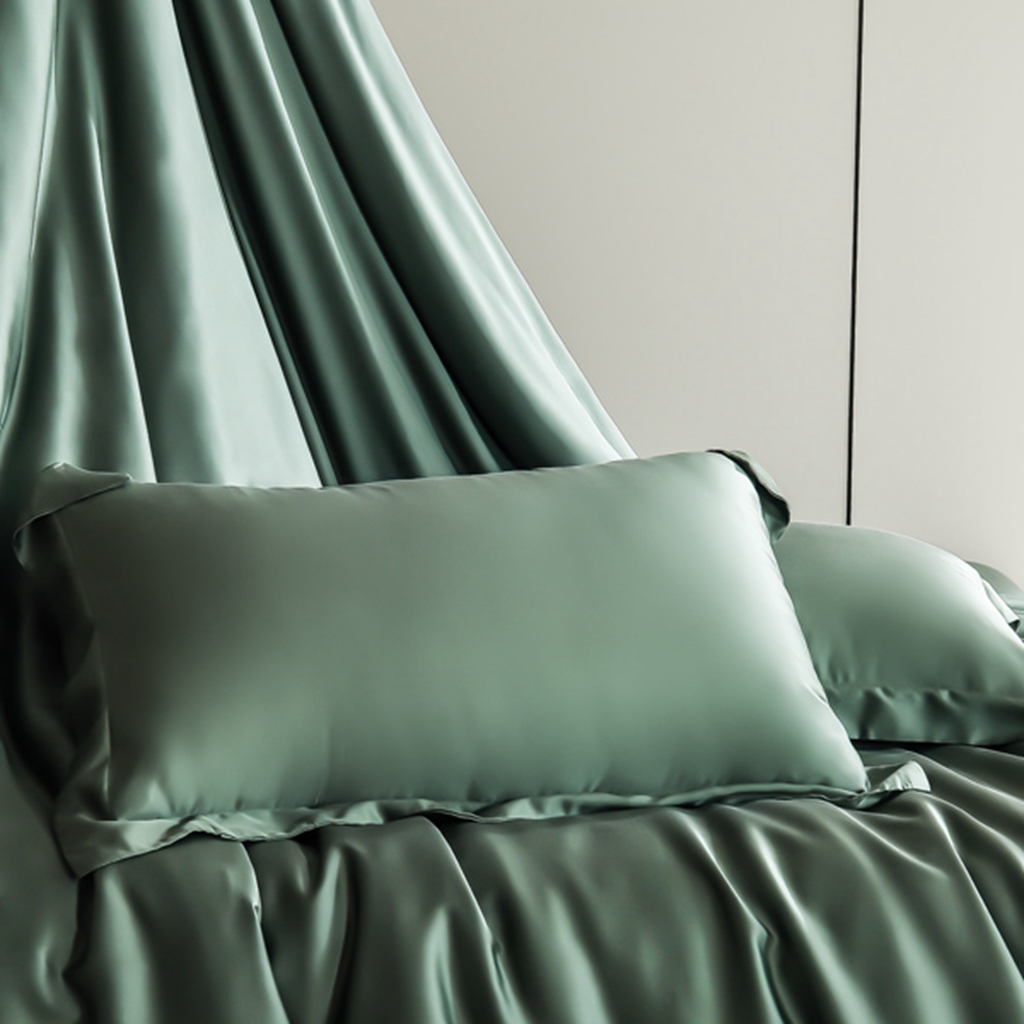 91家纺网 家纺一手货源 找家纺 简爱家纺 2025亲肤舒适60s兰精天丝四件套【可授权】 油绿