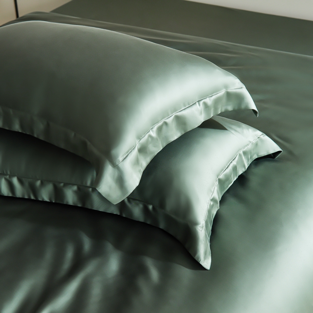 91家纺网 家纺一手货源 找家纺 简爱家纺 2025亲肤舒适60s兰精天丝四件套【可授权】 油绿