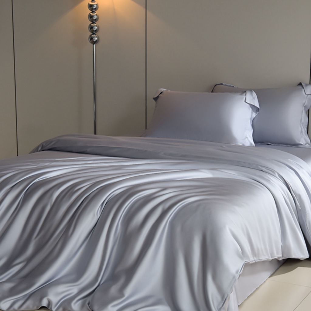 91家纺网 家纺一手货源 找家纺 简爱家纺 2025亲肤舒适60s兰精天丝四件套【可授权】 月光灰