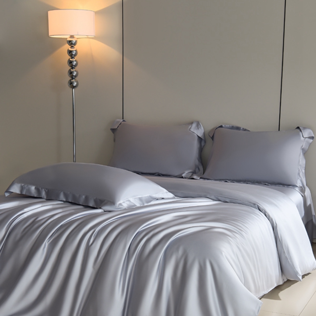 91家纺网 家纺一手货源 找家纺 简爱家纺 2025亲肤舒适60s兰精天丝四件套【可授权】 月光灰