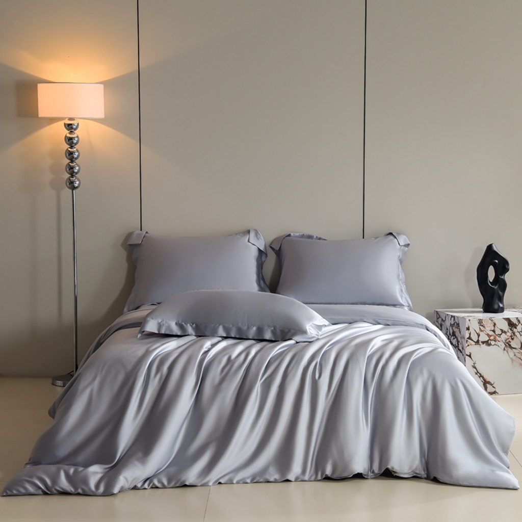 91家纺网 家纺一手货源 找家纺 简爱家纺 2025亲肤舒适60s兰精天丝四件套【可授权】 月光灰