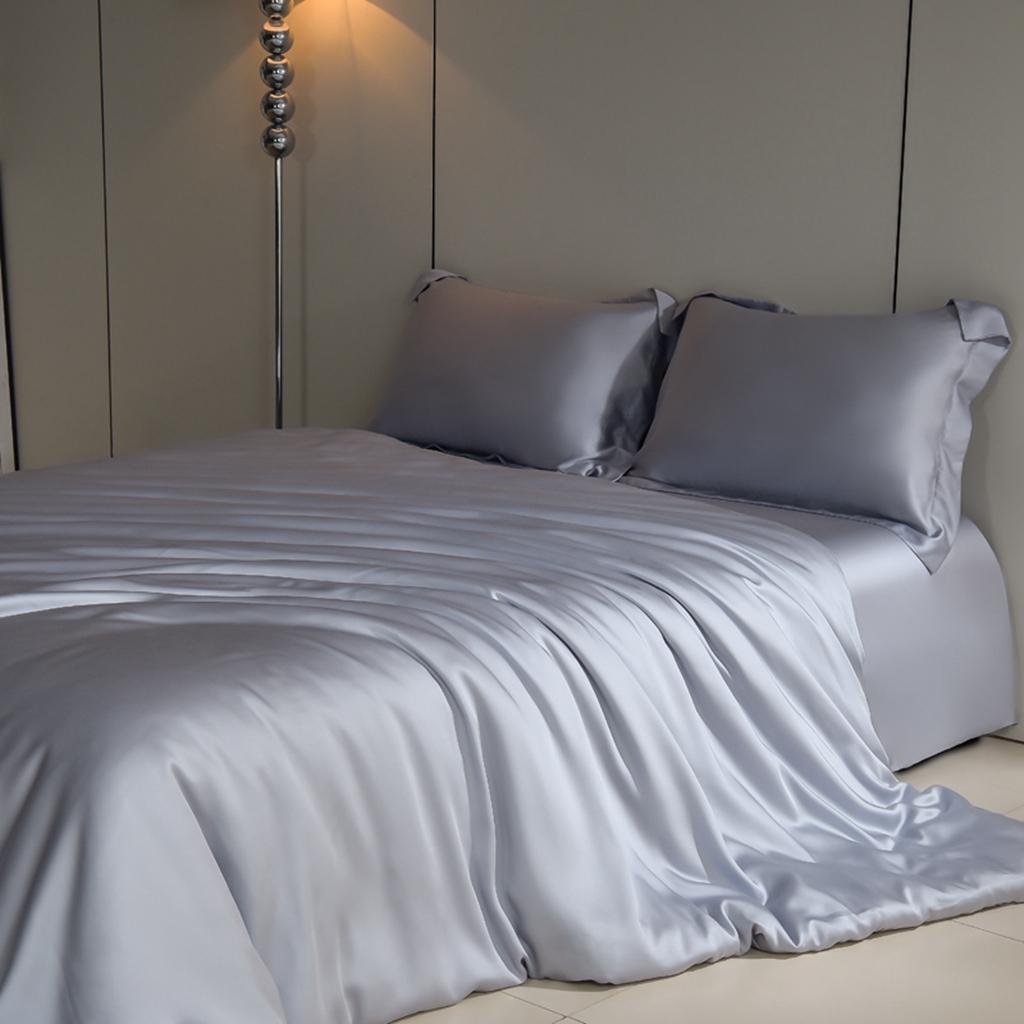 91家纺网 家纺一手货源 找家纺 简爱家纺 2025亲肤舒适60s兰精天丝四件套【可授权】 月光灰