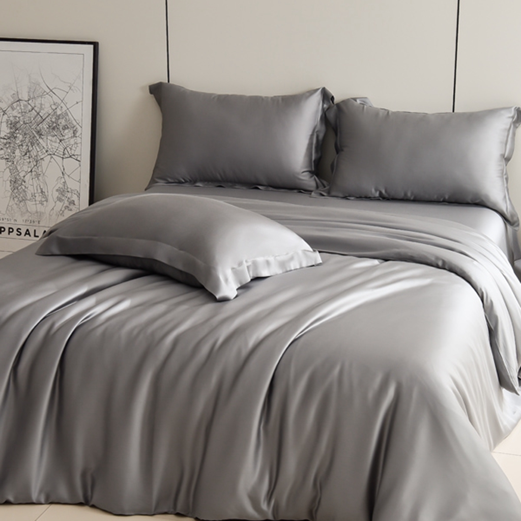 91家纺网 家纺一手货源 找家纺 简爱家纺 2025亲肤舒适60s兰精天丝四件套【可授权】 中灰色