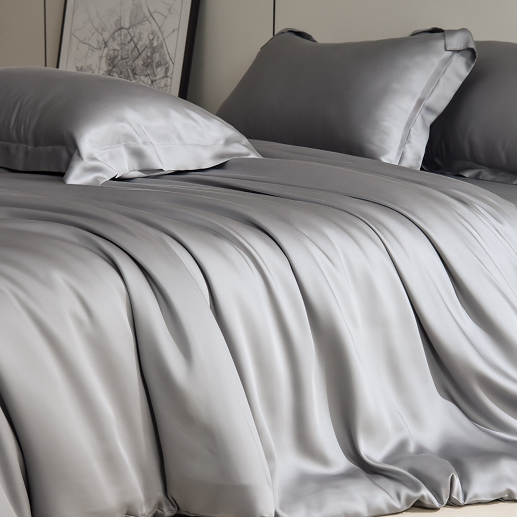 91家纺网 家纺一手货源 找家纺 简爱家纺 2025亲肤舒适60s兰精天丝四件套【可授权】 中灰色