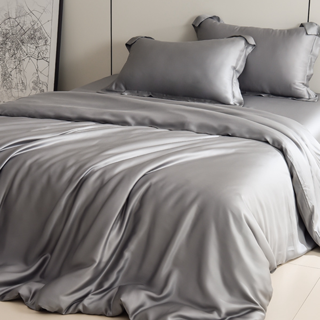 91家纺网 家纺一手货源 找家纺 简爱家纺 2025亲肤舒适60s兰精天丝四件套【可授权】 中灰色