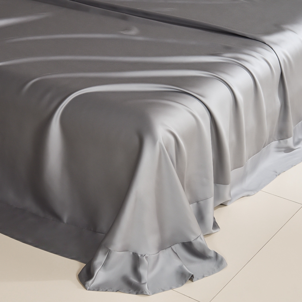 91家纺网 家纺一手货源 找家纺 简爱家纺 2025亲肤舒适60s兰精天丝四件套【可授权】 中灰色