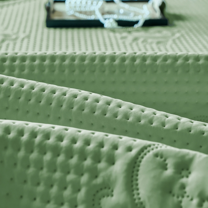 91家纺网 家纺一手货源 找家纺 金盛皇朝家纺 2025新款冰丝凉感凉豆豆凉席席子凉席-床席款 雅宝绿