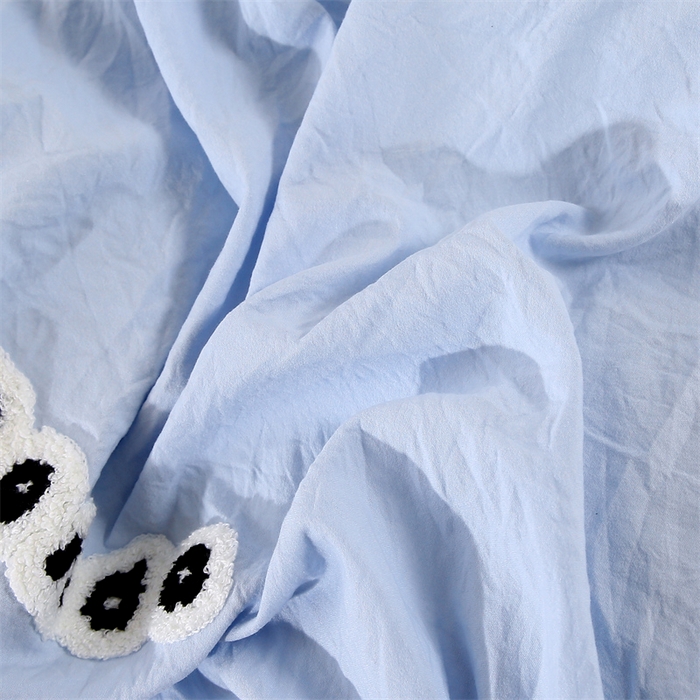 91家纺网 家纺一手货源 找家纺 优米家纺 2025新款A类水洗棉毛巾绣四件套-熊猫 熊猫-天空蓝