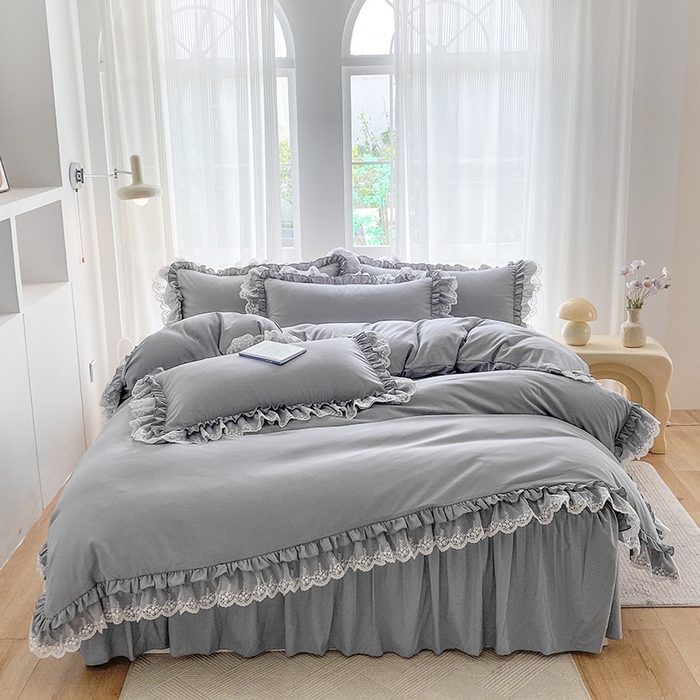 91家纺网 家纺一手货源 找家纺 （总）乐卧家居 2025新款轻奢高级感新中式酒店风竹子提花纹样系带款四件套-时空