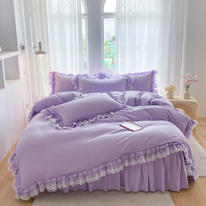 91家纺网 家纺一手货源 找家纺 （总）乐卧家居 2025新款静奢老钱风精致蕾丝时尚花边繁花-典雅版系列四件套