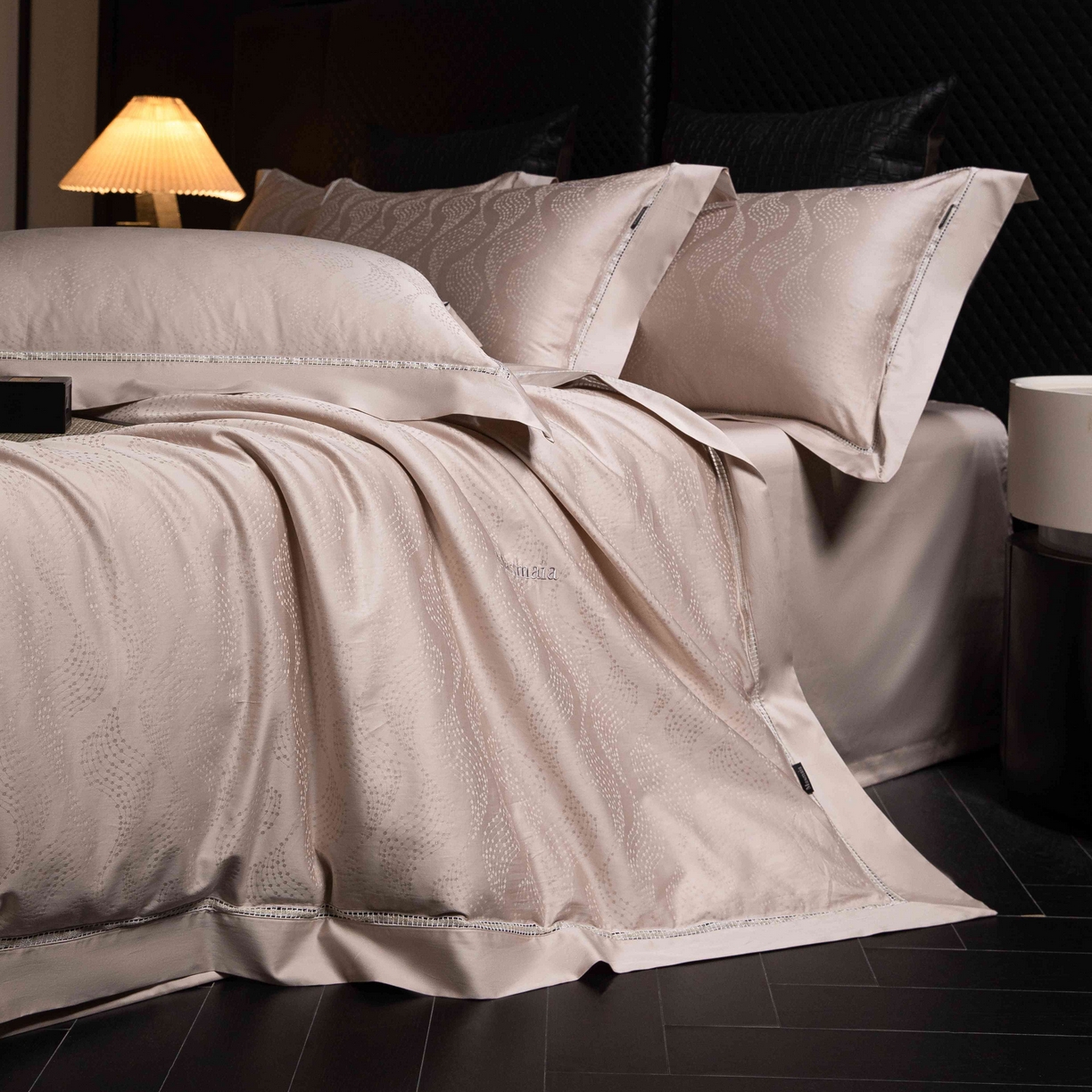 91家纺网 家纺一手货源 找家纺 安莱生活 2025年新品50支全棉纯棉提花系列四件套 星芒